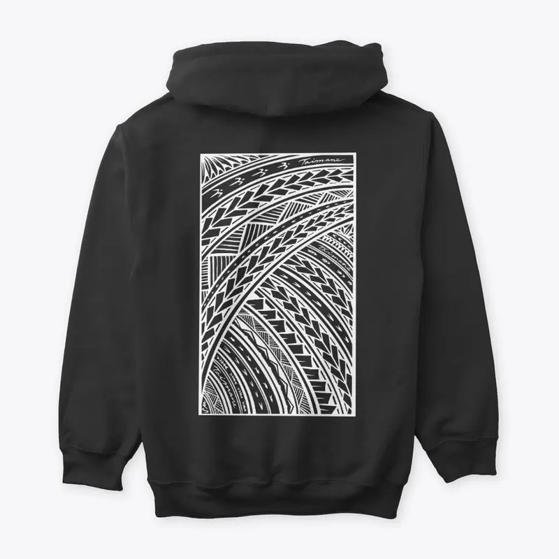 Black Polynesian Pullover Hoodie